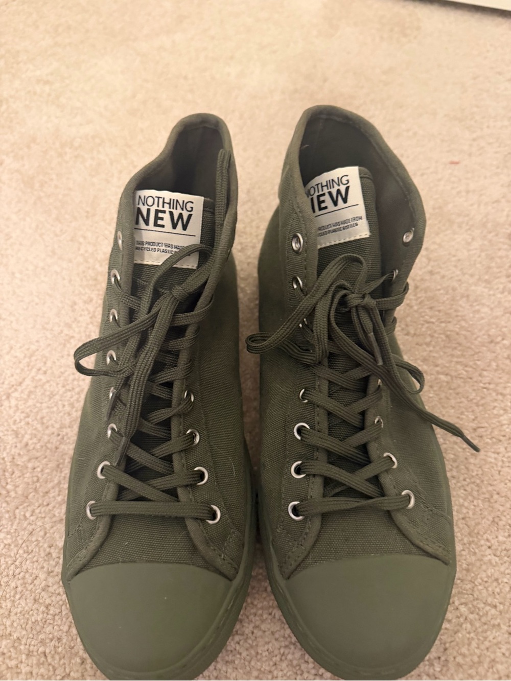 Nothing New Women’s  High-Top Sneakers in Olive